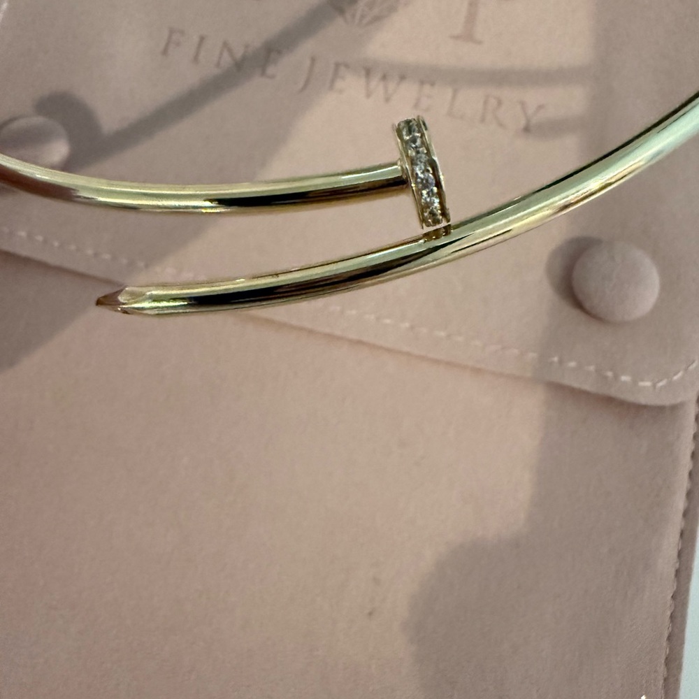 EP Fine Jewelry 10K yellow gold nail necklace 16” - Picture 3 of 8